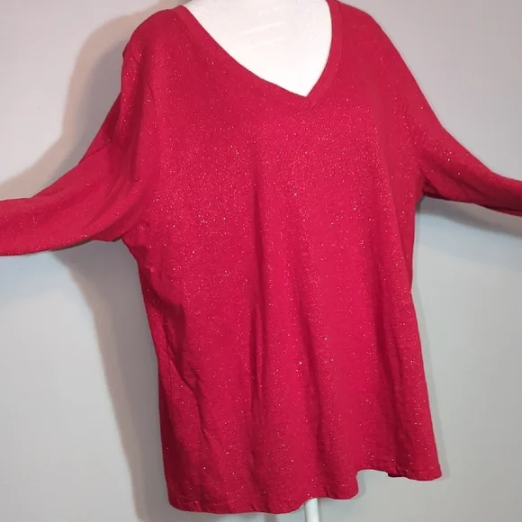 Sparkle V-Neck Tee By Sonoma - Picture 6 of 8